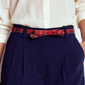 Boden Red Skinny Bow Belt