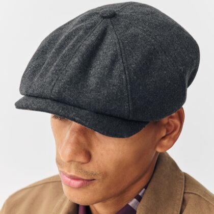 Grey Baker Boy Hat