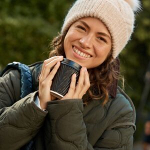 Oatmeal Pointelle Knit Pom Hat