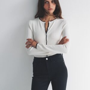 The Set 2 Pack Knitted Tipped Cardigans Navy Blue/Ecru